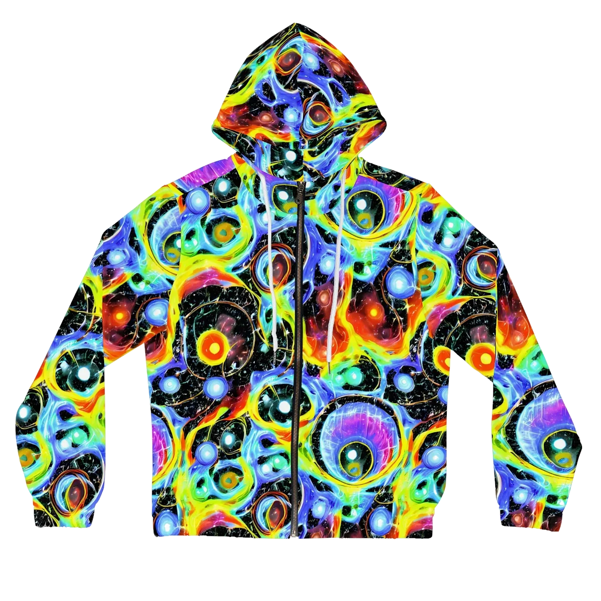 Chromatic Galaxies on Women's Full-Zip Hoodie — Front