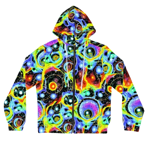 Chromatic Galaxies on a Women's Full-Zip Hoodie