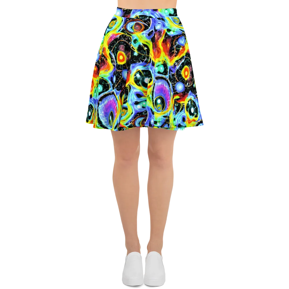 Chromatic Galaxies on Skater Skirt — Front
