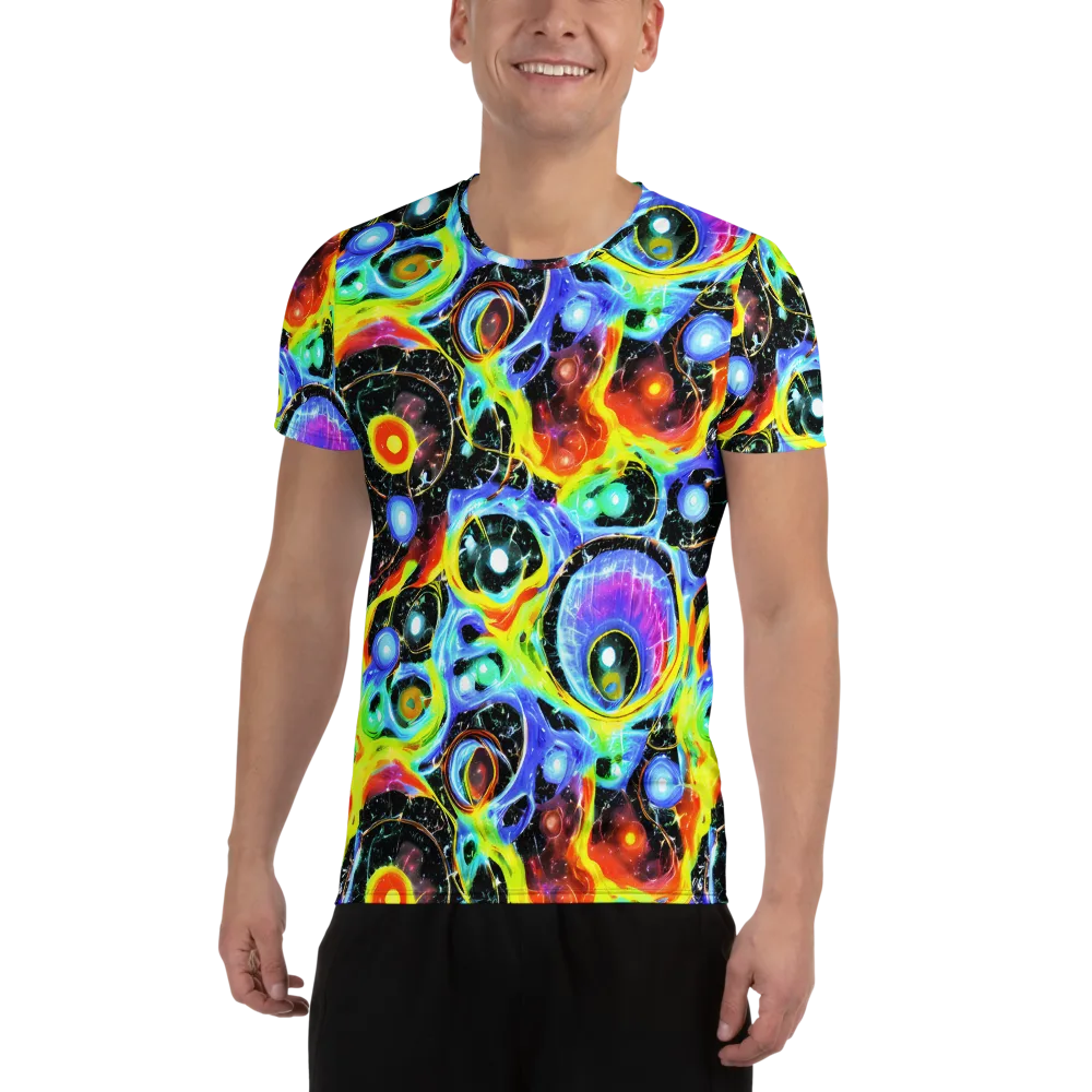 Chromatic Galaxies on Men's Athletic T-Shirt — Front
