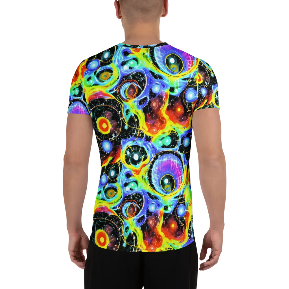 Chromatic Galaxies on Men's Athletic T-Shirt — Back