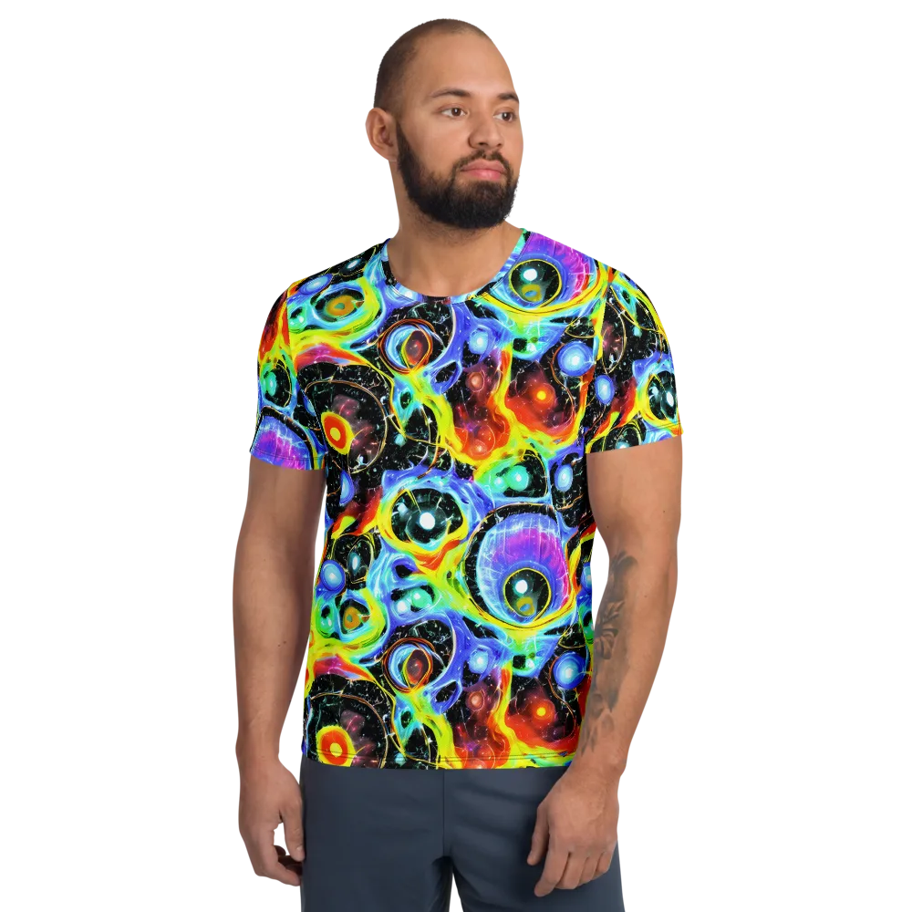 Chromatic Galaxies on Men's Athletic T-Shirt — Front