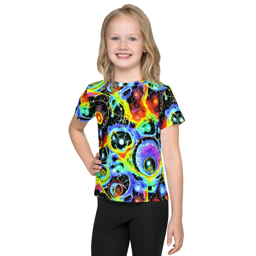 Chromatic Galaxies on Kids Crew Neck T-Shirt — Front