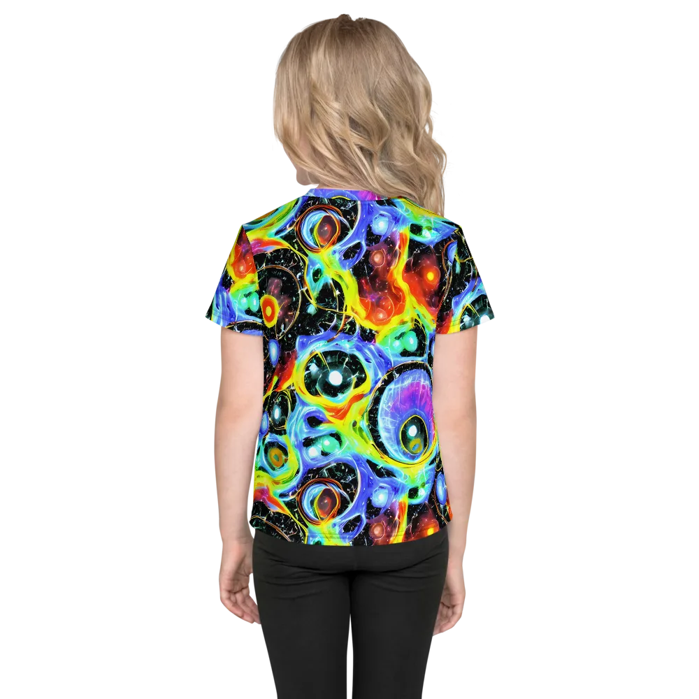 Chromatic Galaxies on Kids Crew Neck T-Shirt — Back