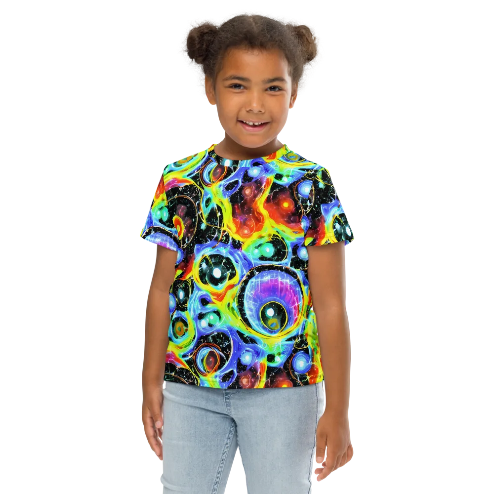 Chromatic Galaxies on Kids Crew Neck T-Shirt — Front