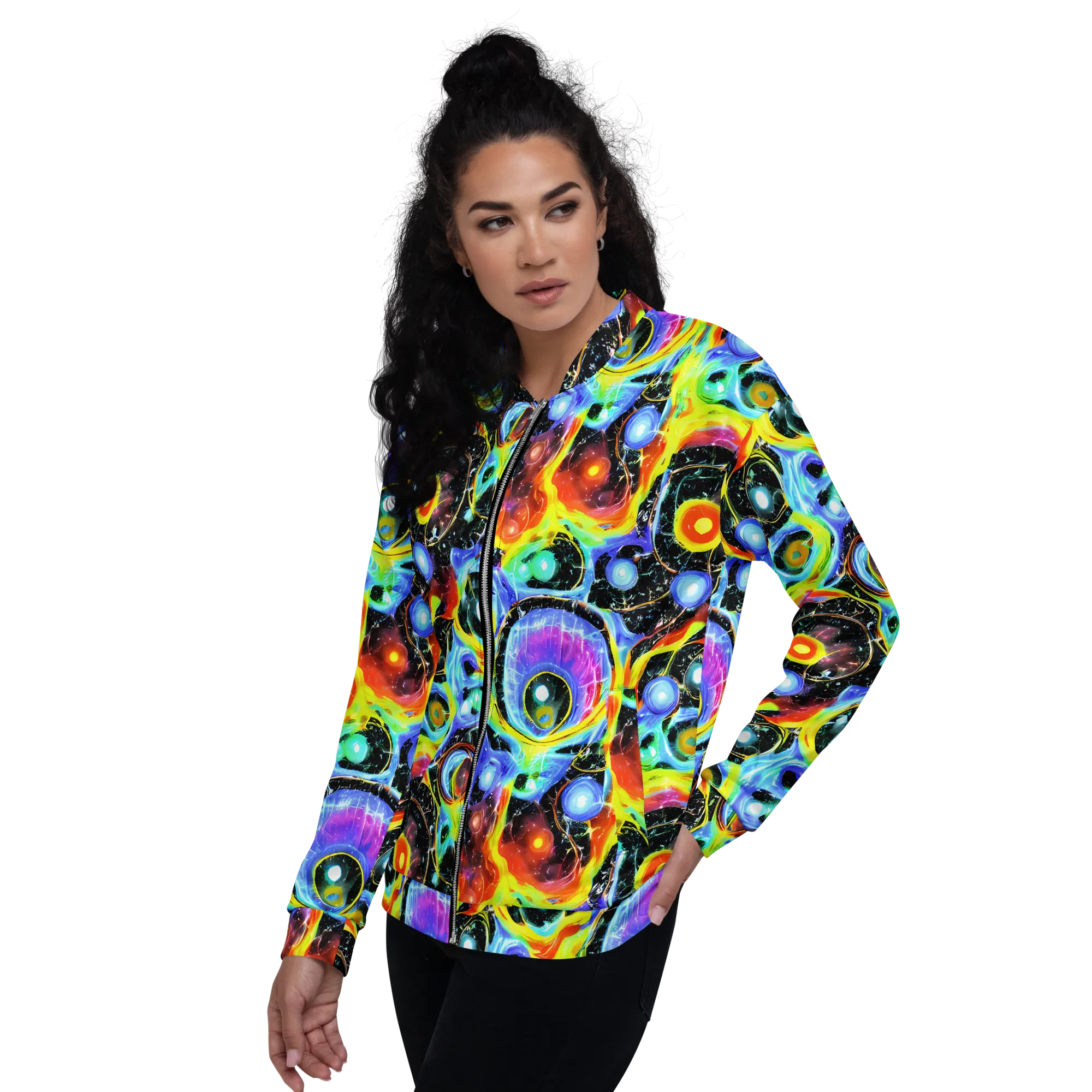 Chromatic Galaxies on Bomber Jacket — Left