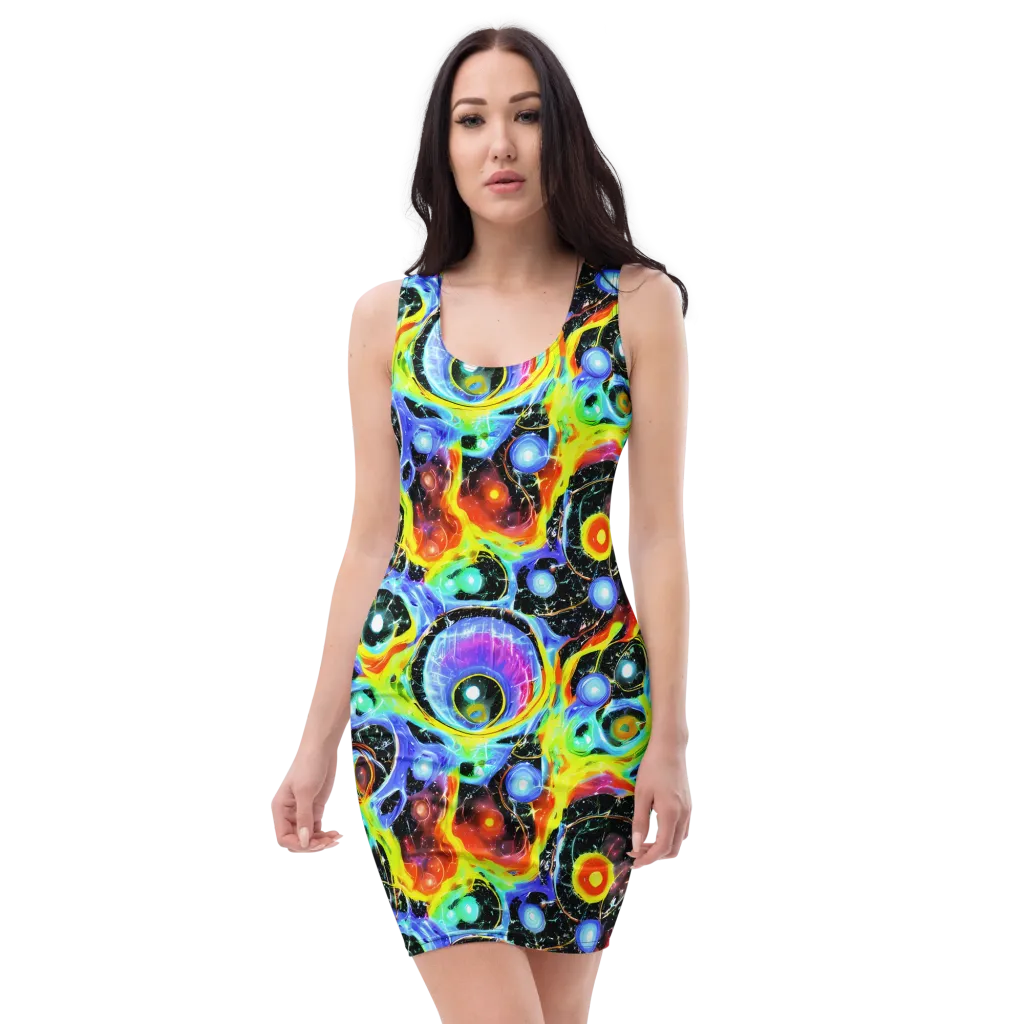 Chromatic Galaxies on Bodycon Dress — Front
