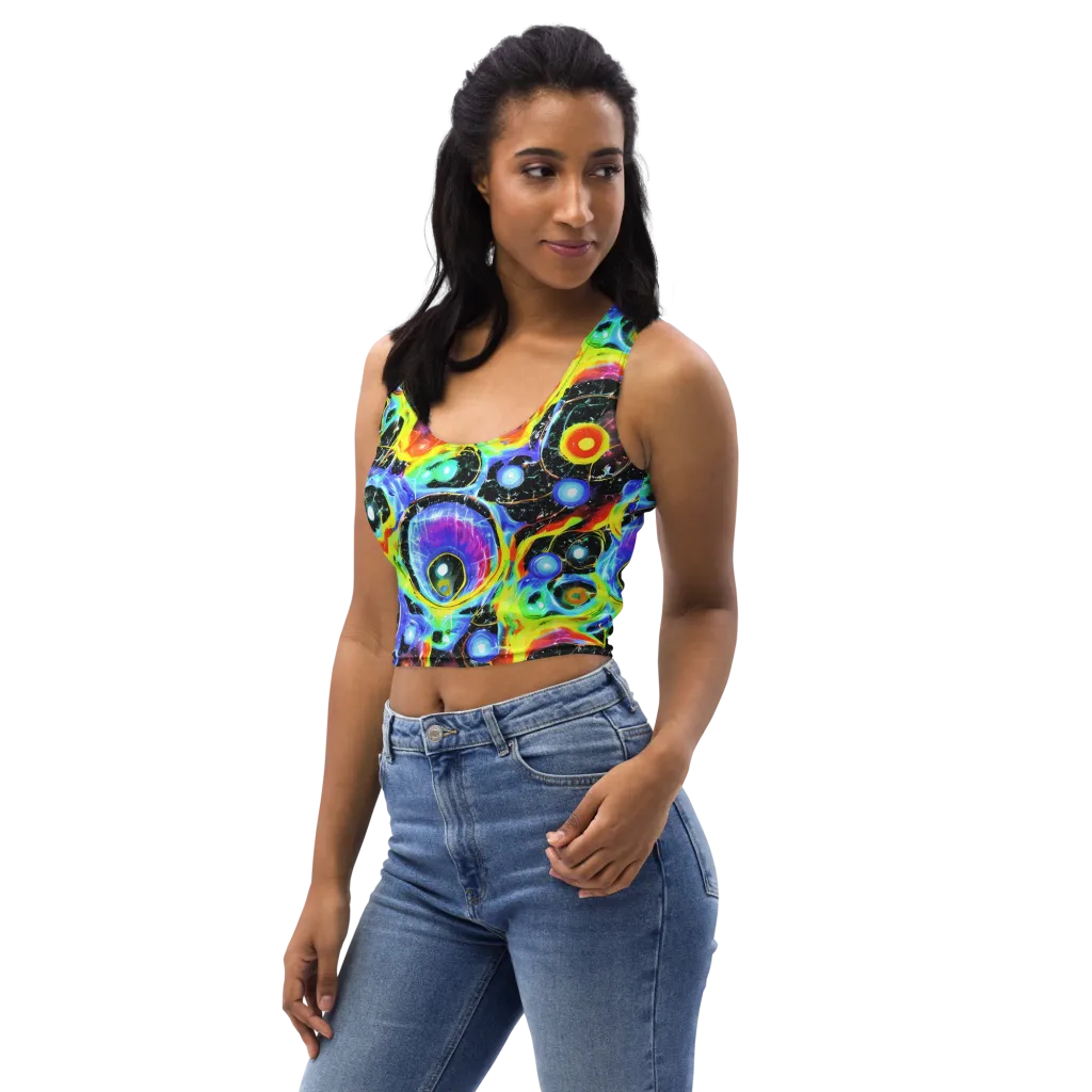 Chromatic Galaxies on Crop Top — Left Front