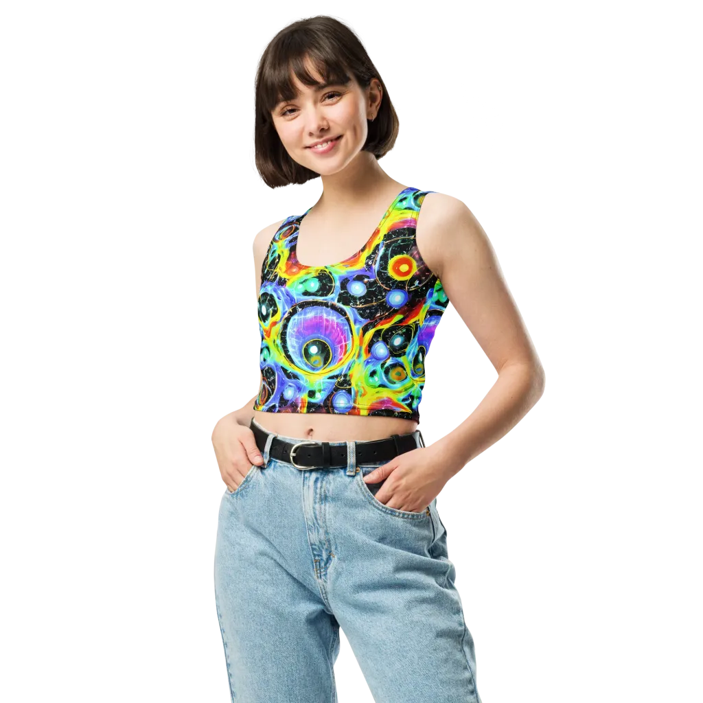 Chromatic Galaxies on Crop Top — Front
