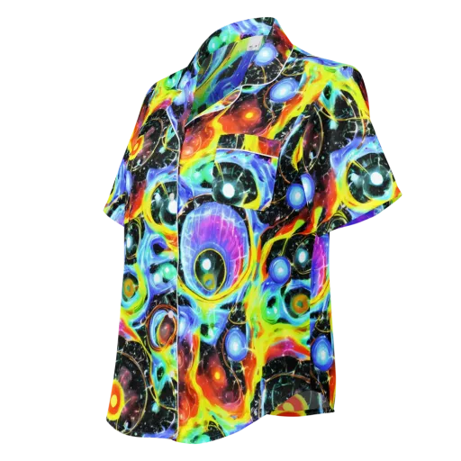 Chromatic Galaxies on a Women's Short Sleeve Pajama Top