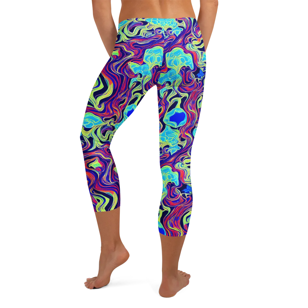 Plasma Waves on Capri Leggings — Back