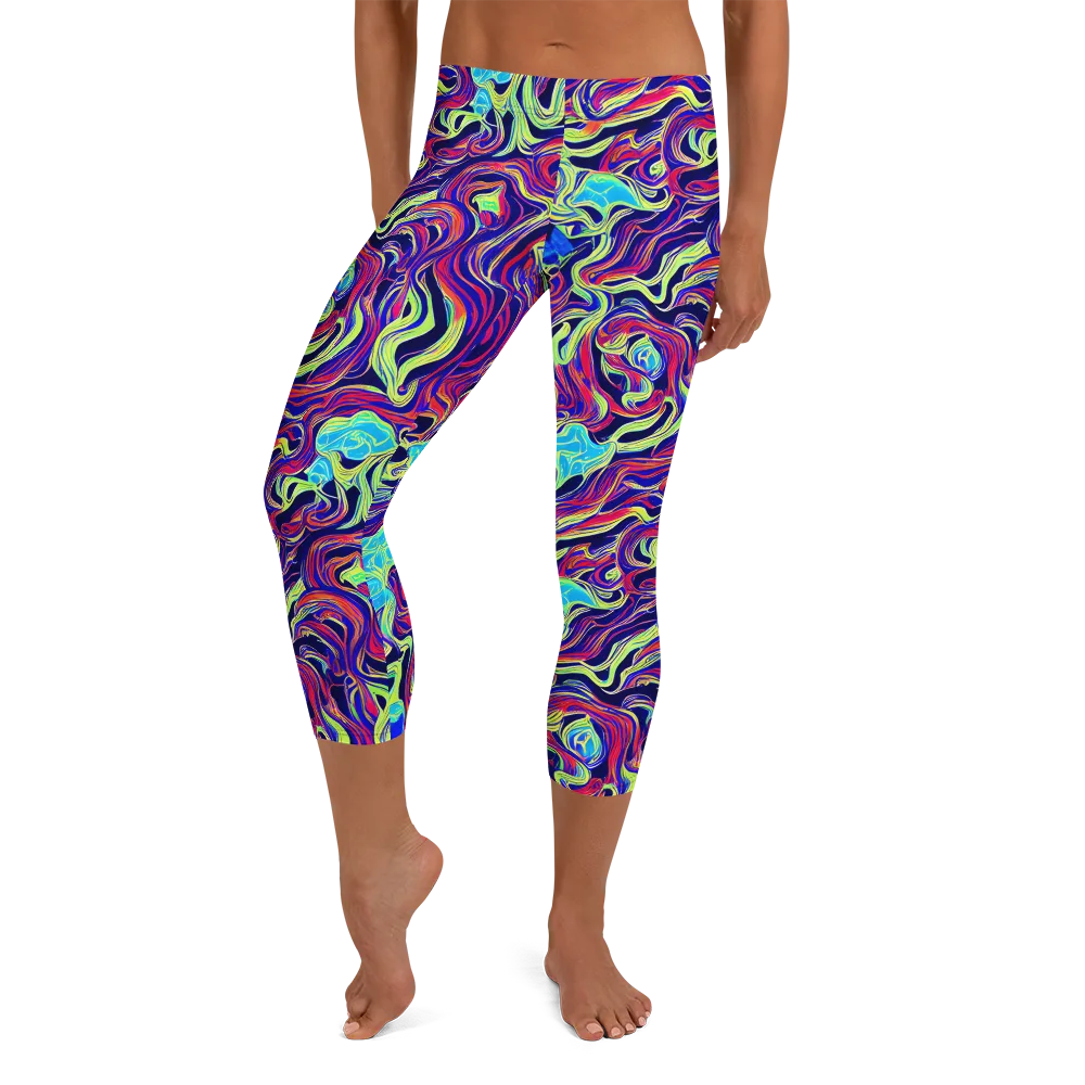 Plasma Waves on Capri Leggings — Front