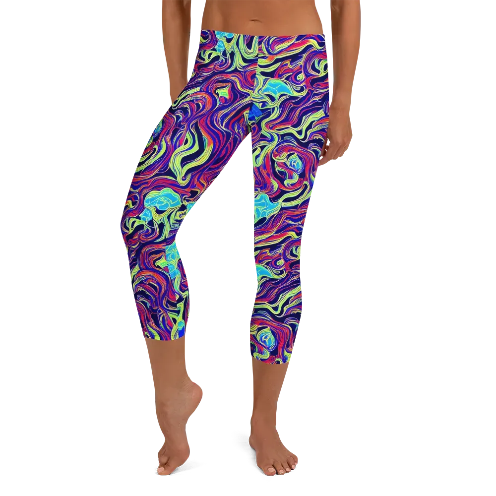 Plasma Waves on Capri Leggings — Front