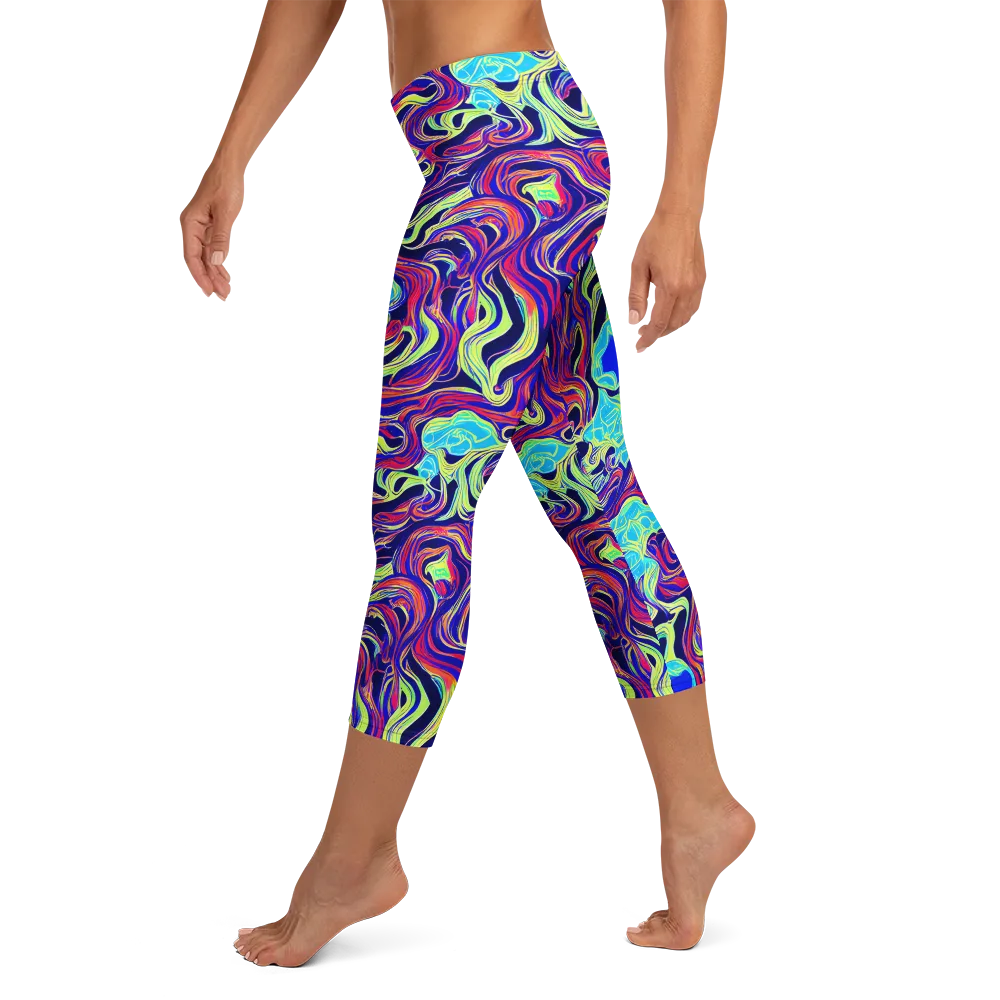 Plasma Waves on Capri Leggings — Left