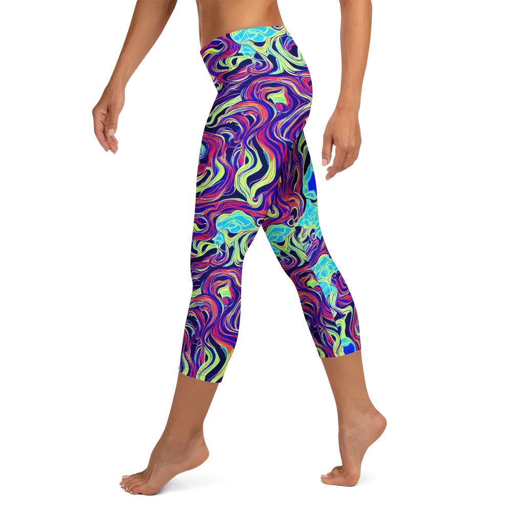 Plasma Waves on Capri Leggings — Left
