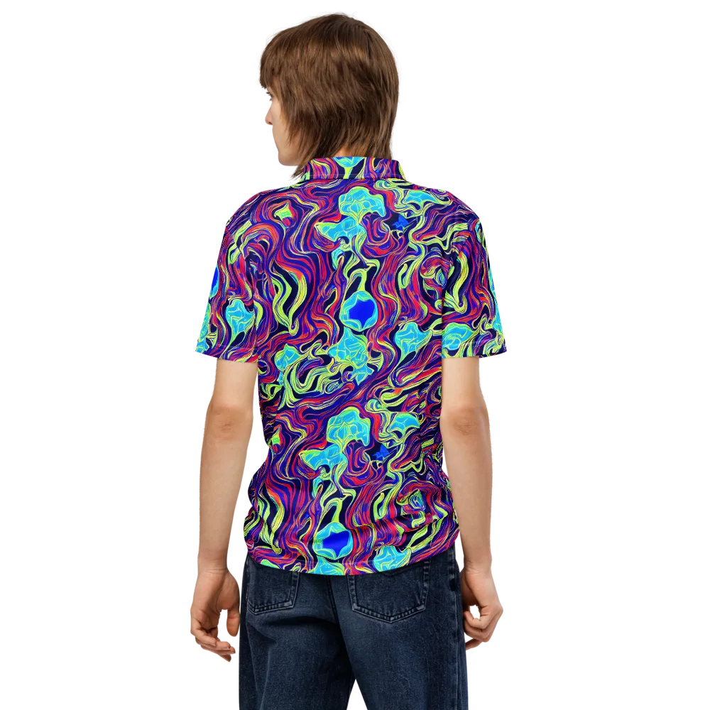 Plasma Waves on Men's Slim Fit Polo Shirt — Back