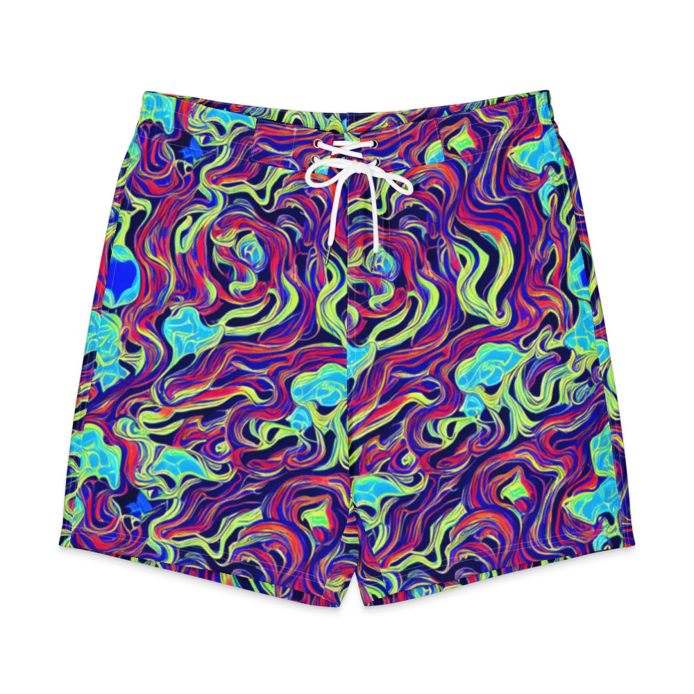 Plasma Waves on Men's Board Shorts — Front