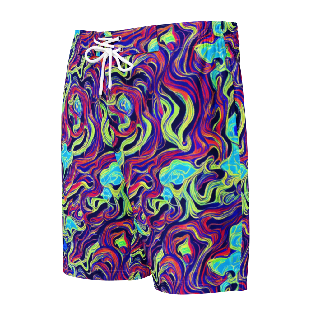 Plasma Waves on Men's Board Shorts — Front