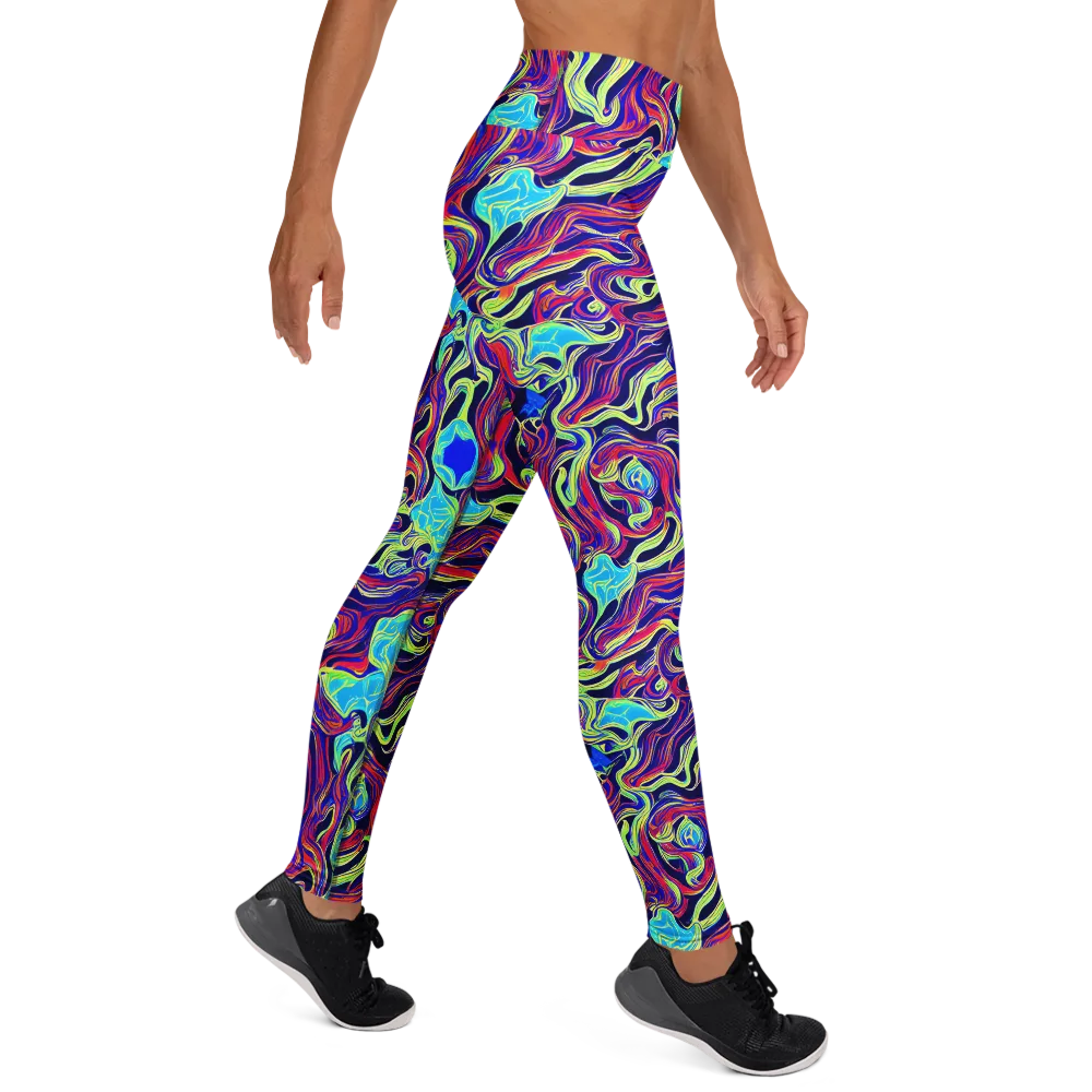 Plasma Waves on Yoga Leggings — Right