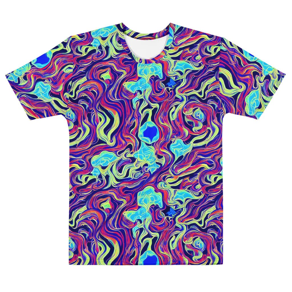Plasma Waves on Men's Cotton Crew Neck T-Shirt — Front