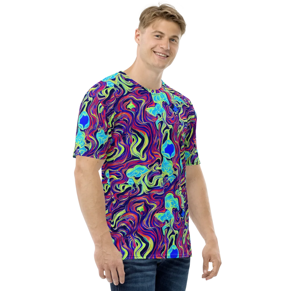 Plasma Waves on Men's Crew Neck T-Shirt — Right