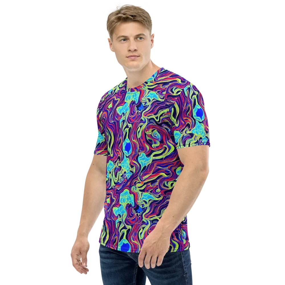 Plasma Waves on Men's Crew Neck T-Shirt — Left
