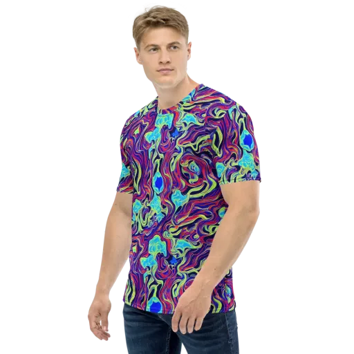 Plasma Waves on a Men's Crew Neck T-Shirt