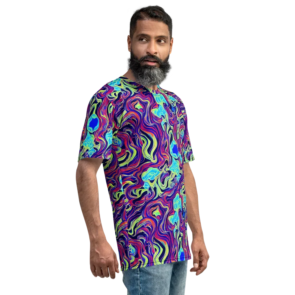 Plasma Waves on Men's Crew Neck T-Shirt — Right