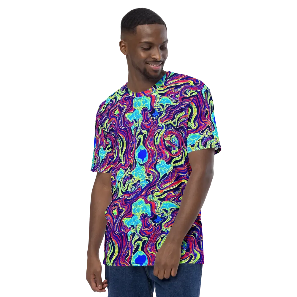Plasma Waves on Men's Crew Neck T-Shirt — Left