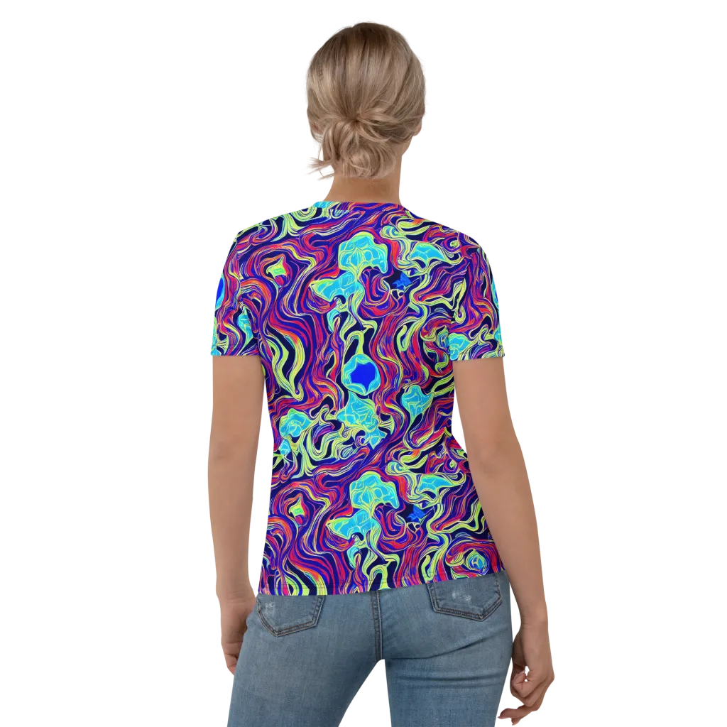 Plasma Waves on Women's Crew Neck T-Shirt — Back