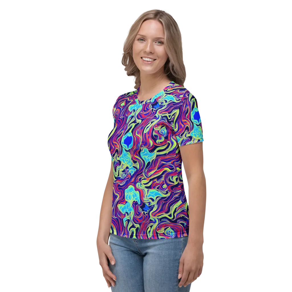 Plasma Waves on Women's Crew Neck T-Shirt — Left