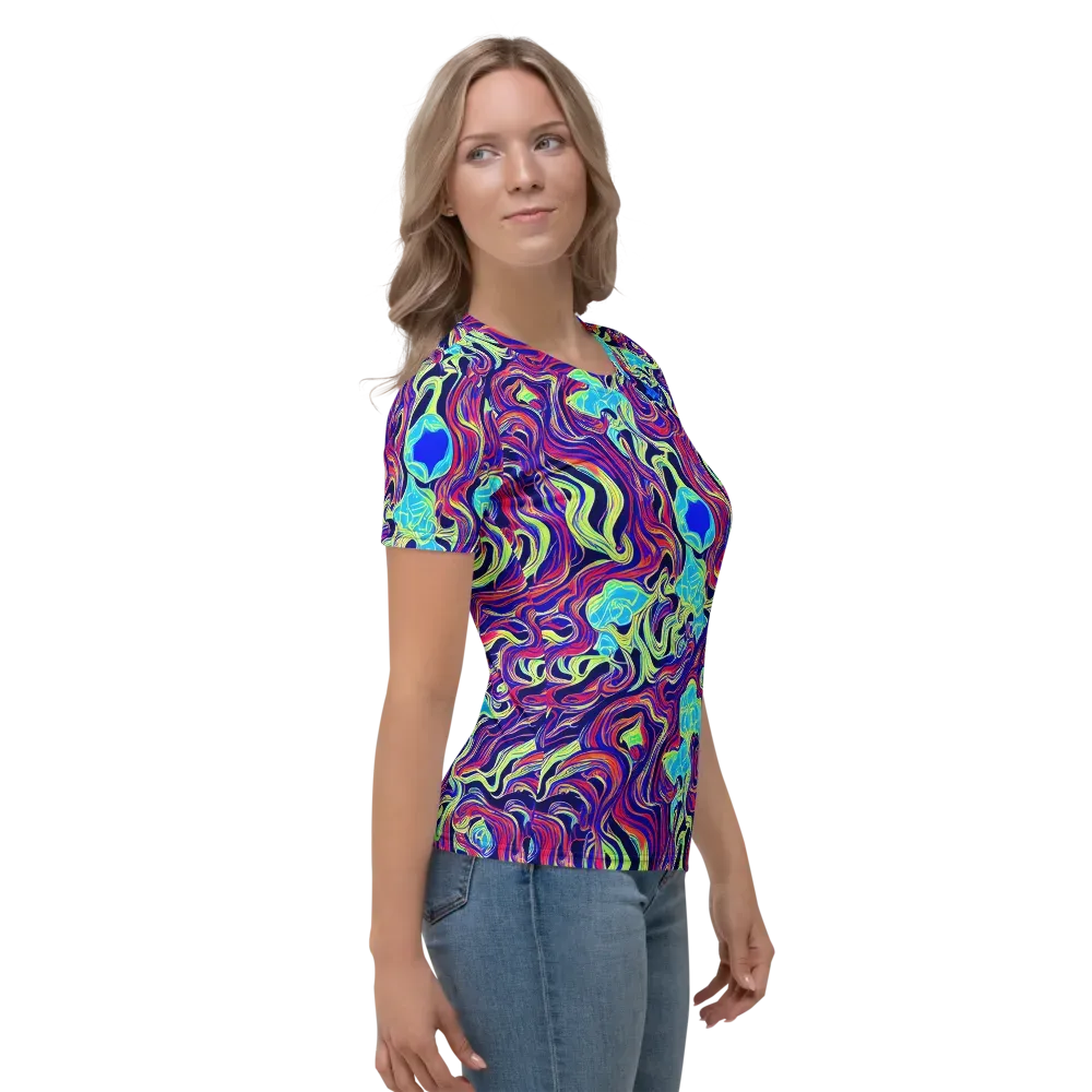 Plasma Waves on Women's Crew Neck T-Shirt — Right