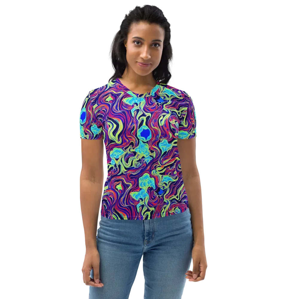 Plasma Waves on Women's Crew Neck T-Shirt — Front