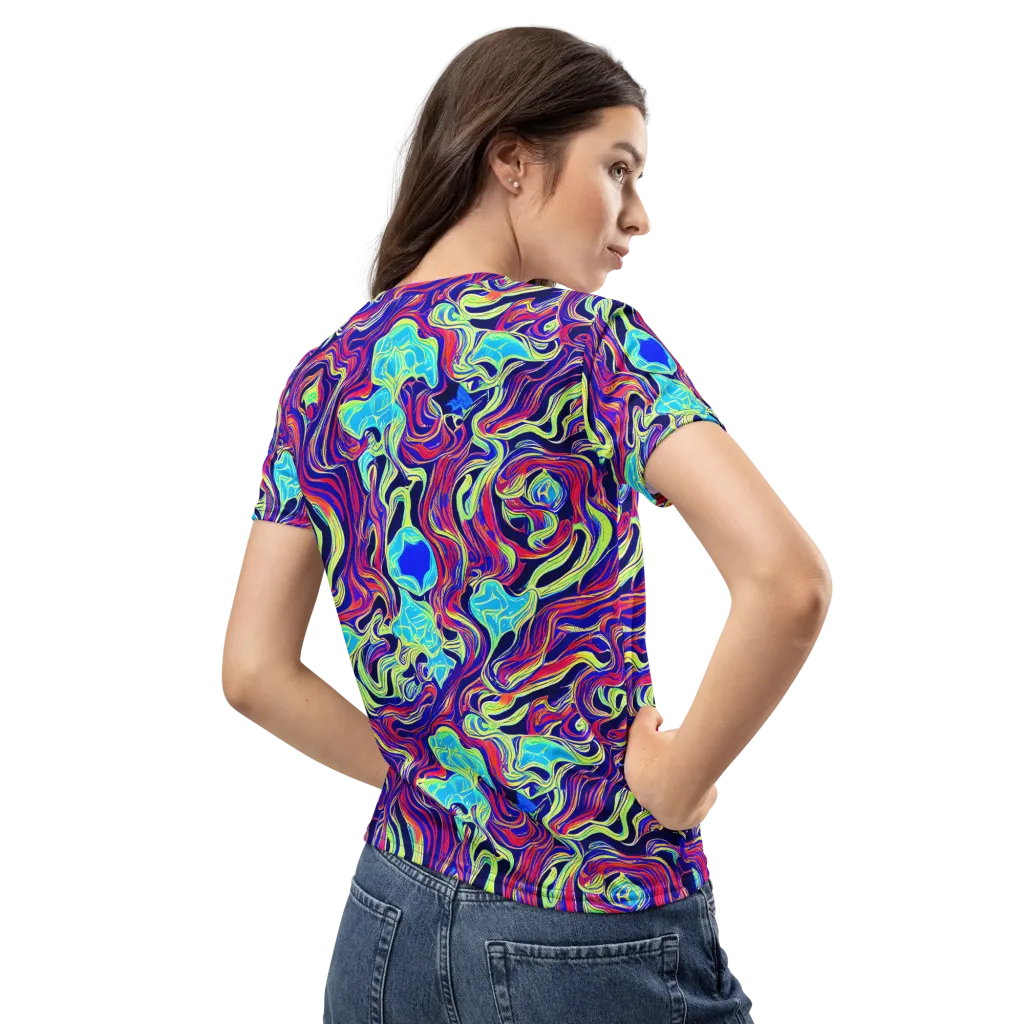 Plasma Waves on Women's Crew Neck T-Shirt — Back