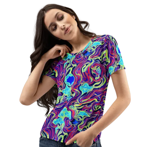 Plasma Waves on a Women's Crew Neck T-Shirt
