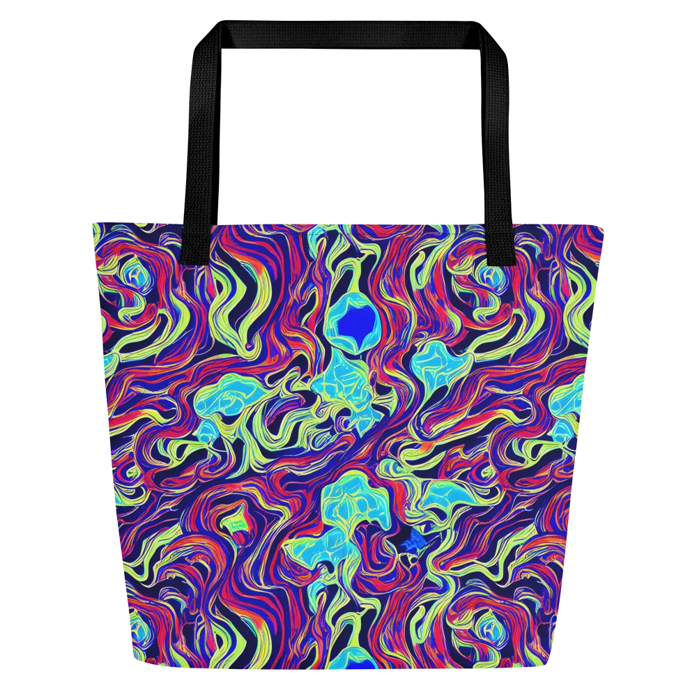 Plasma Waves on Large Tote Bag W/ Pocket — Front