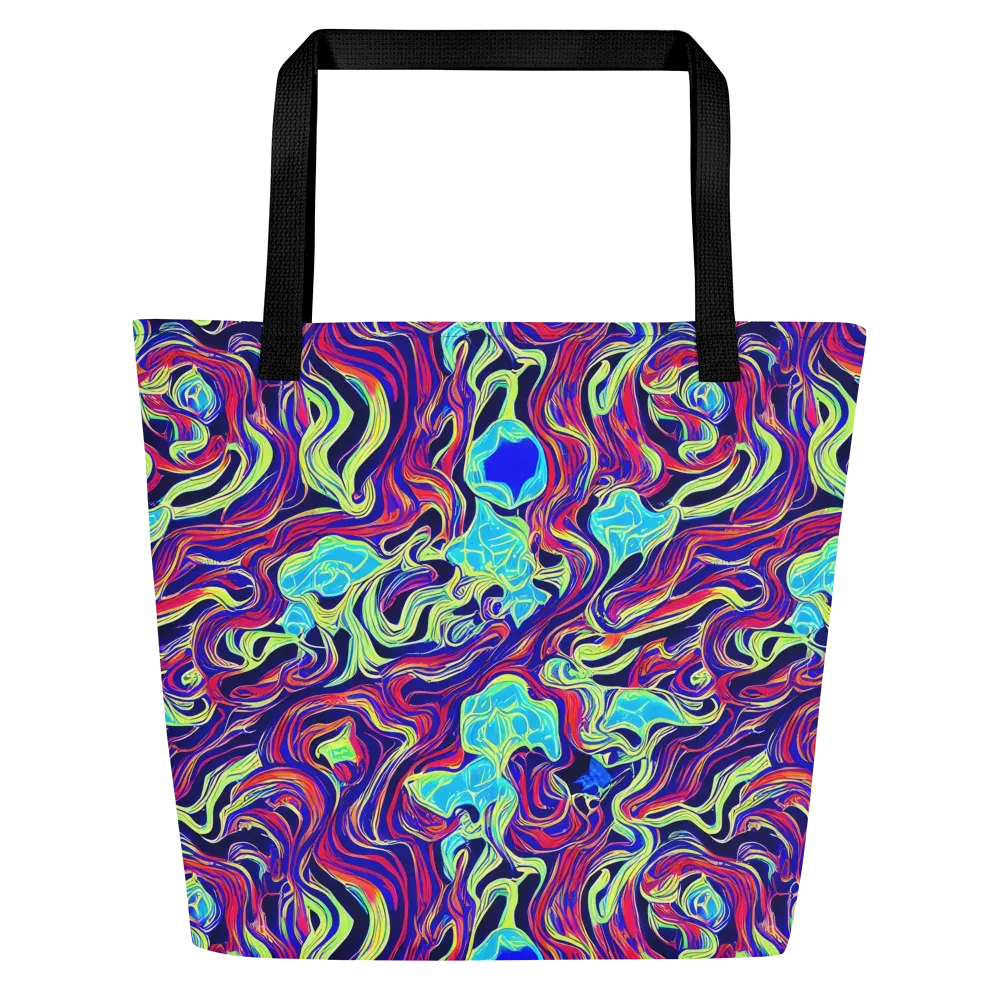 Plasma Waves on Large Tote Bag W/ Pocket — Front