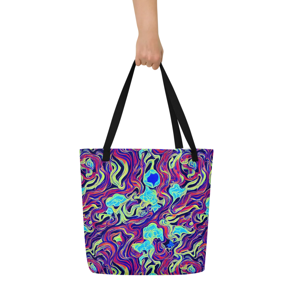 Plasma Waves on Large Tote Bag W/ Pocket — Front