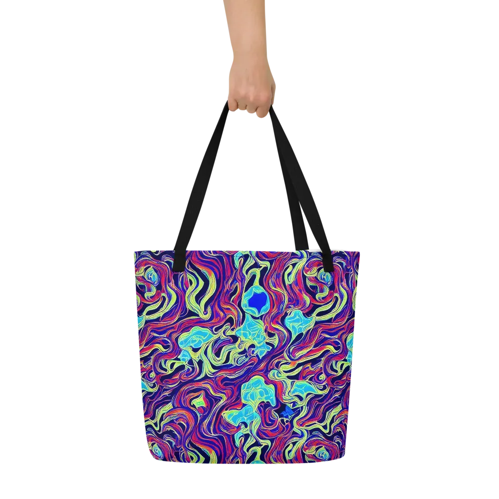 Plasma Waves on Large Tote Bag W/ Pocket — Front