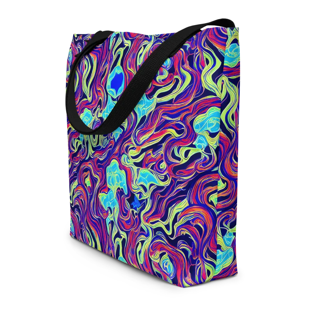 Plasma Waves on Large Tote Bag W/ Pocket — Front