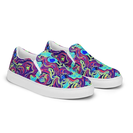 Plasma Waves on a Women's Slip-On Canvas Shoes