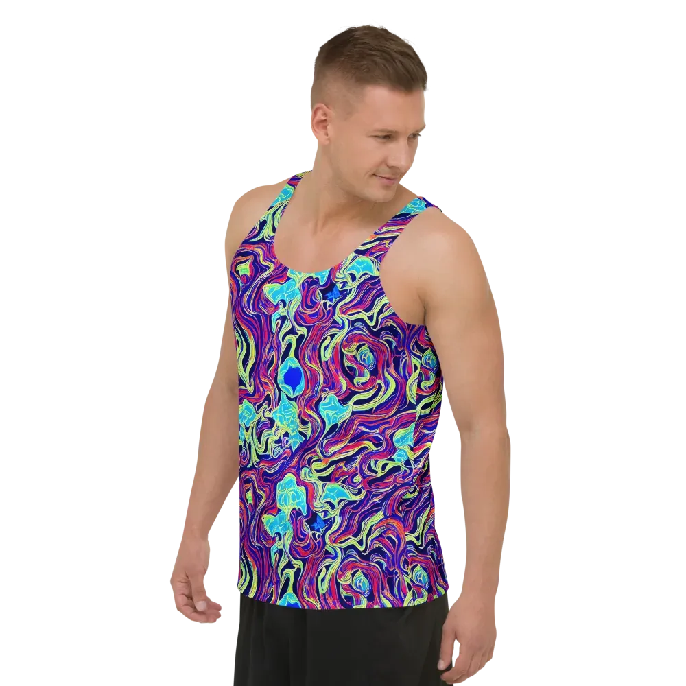 Plasma Waves on Men's Tank Top — Left Front