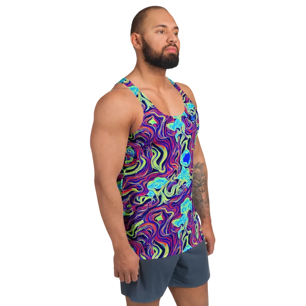 Plasma Waves on Men's Tank Top — Right Front