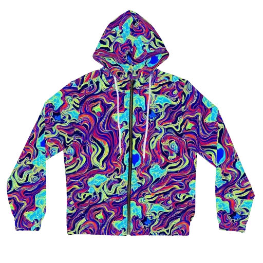 Plasma Waves on a Women's Full-Zip Hoodie