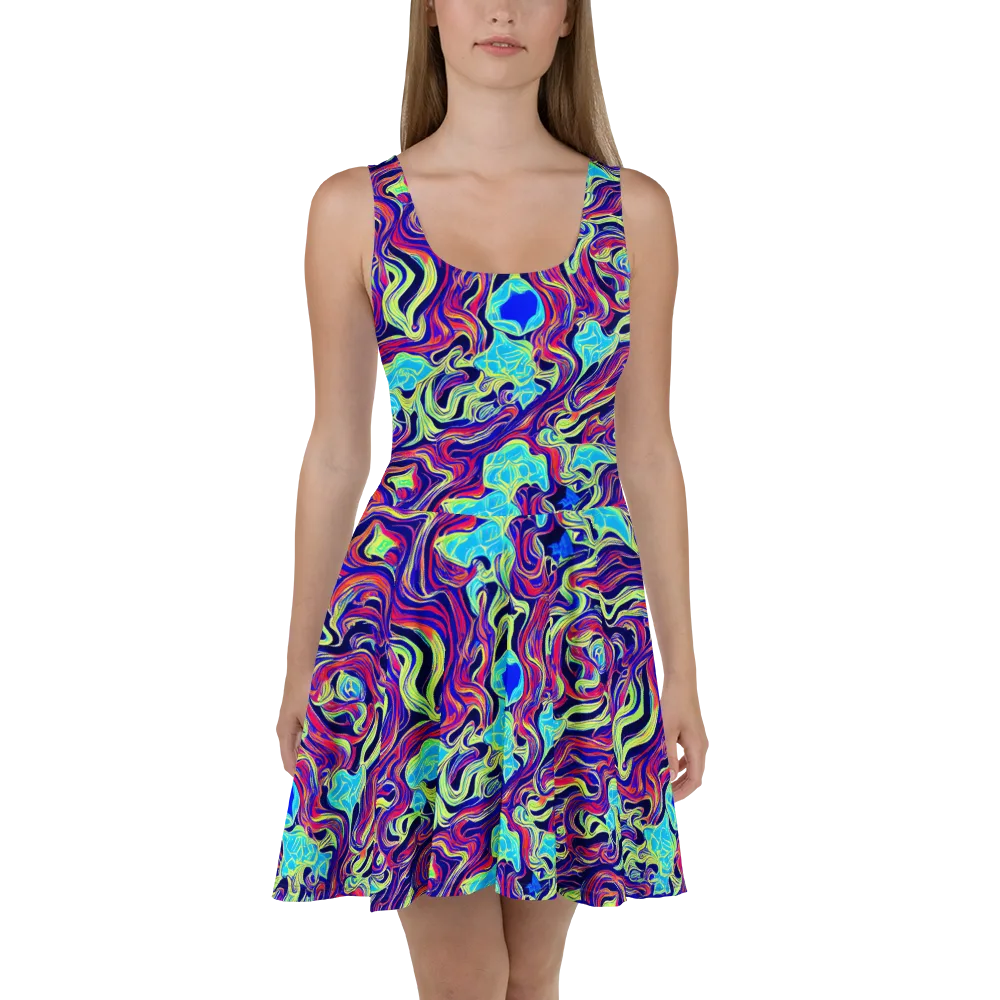 Plasma Waves on Skater Dress — Front