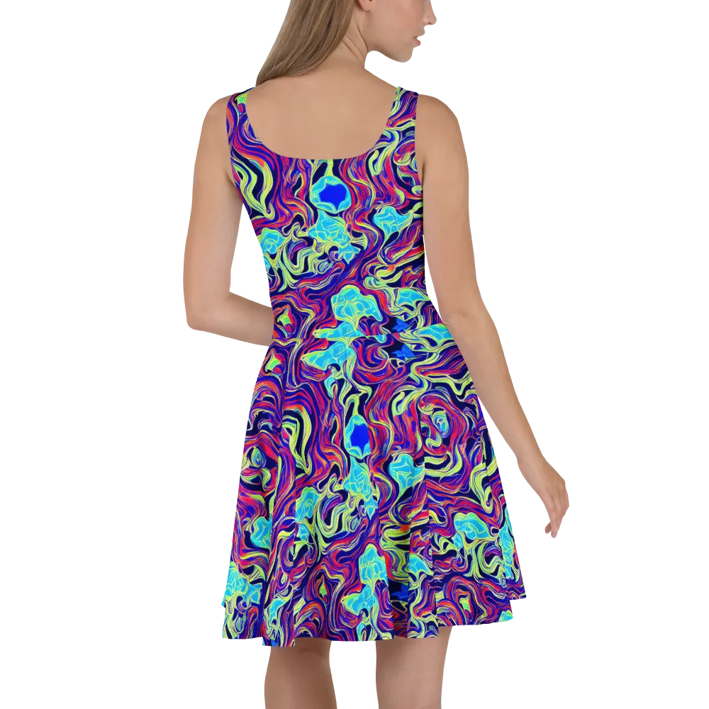 Plasma Waves on Skater Dress — Back