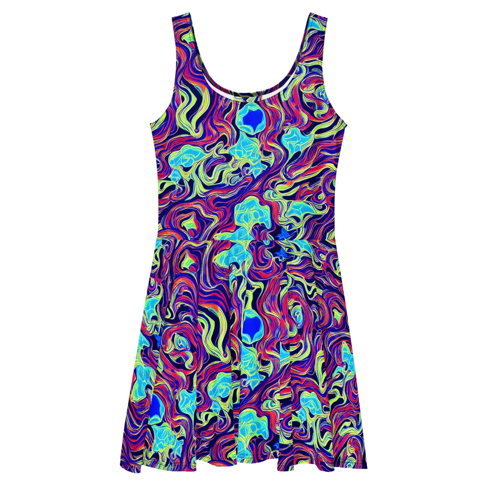 Plasma Waves on Skater Dress — Front