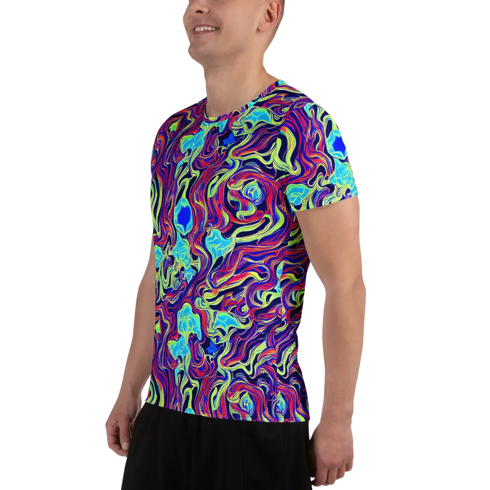 Plasma Waves on Men's Athletic T-Shirt — Left