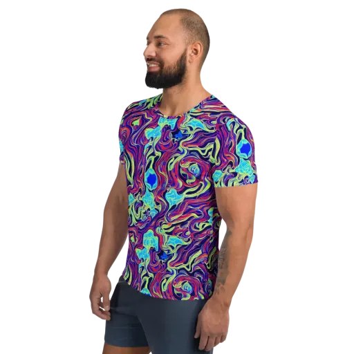 Plasma Waves on a Men's Athletic T-Shirt