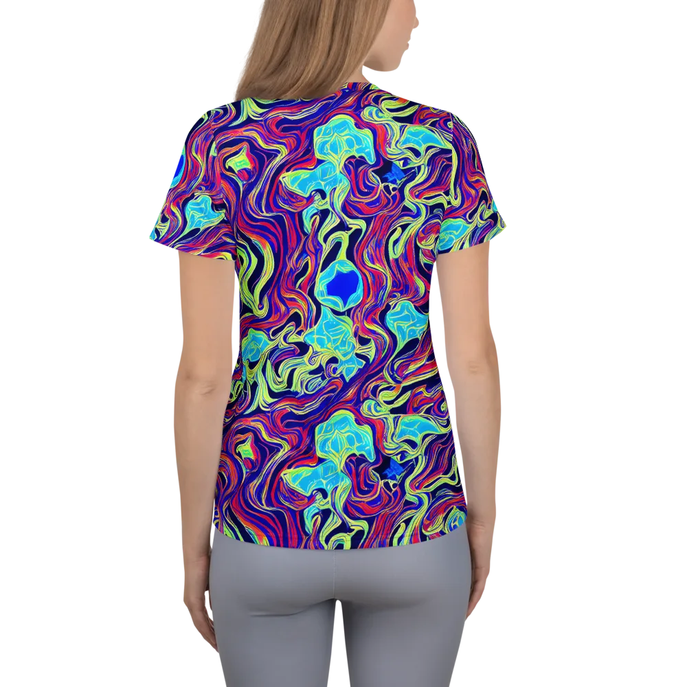 Plasma Waves on Women's Athletic T-Shirt — Back